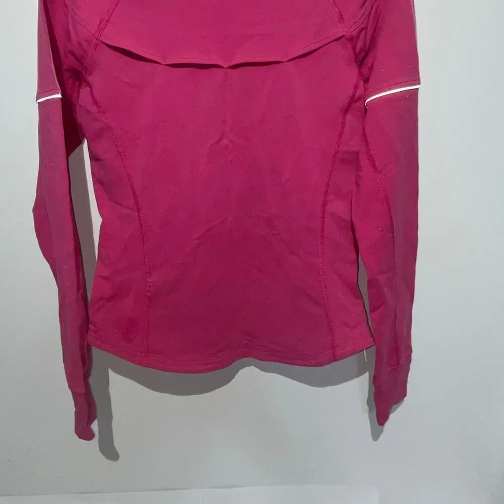Nike‎ Dri-FIT Womens Small Pink Full Zip Running Track Jacket Thumbholes